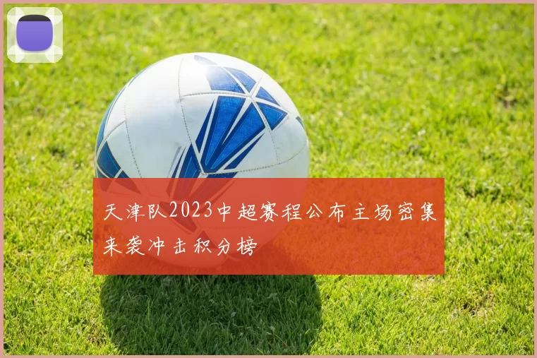 天津队2023中超赛程公布主场密集来袭冲击积分榜